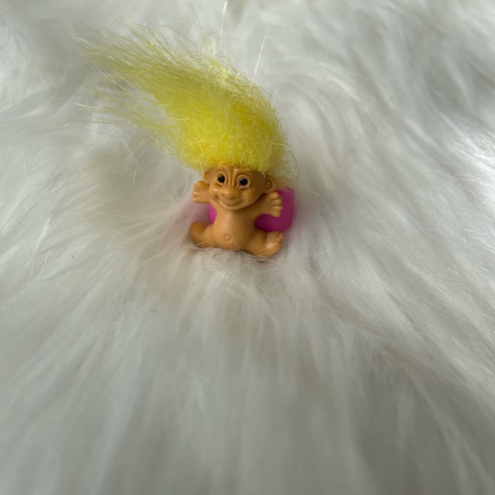 Vintage Yellow Haired Troll Ring